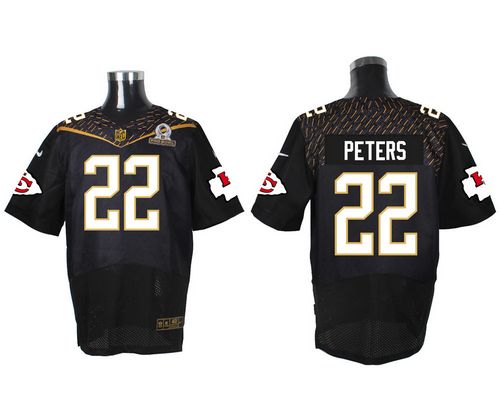Nike Chiefs #22 Marcus Peters Black 2016 Pro Bowl Men's Stitched NFL Elite Jersey - Click Image to Close